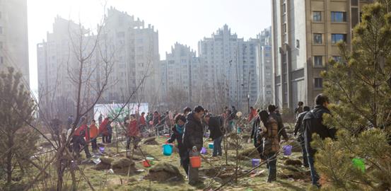 贺呼市B体育·凯旋门“我与小树共生长”树木认养运动圆满乐成